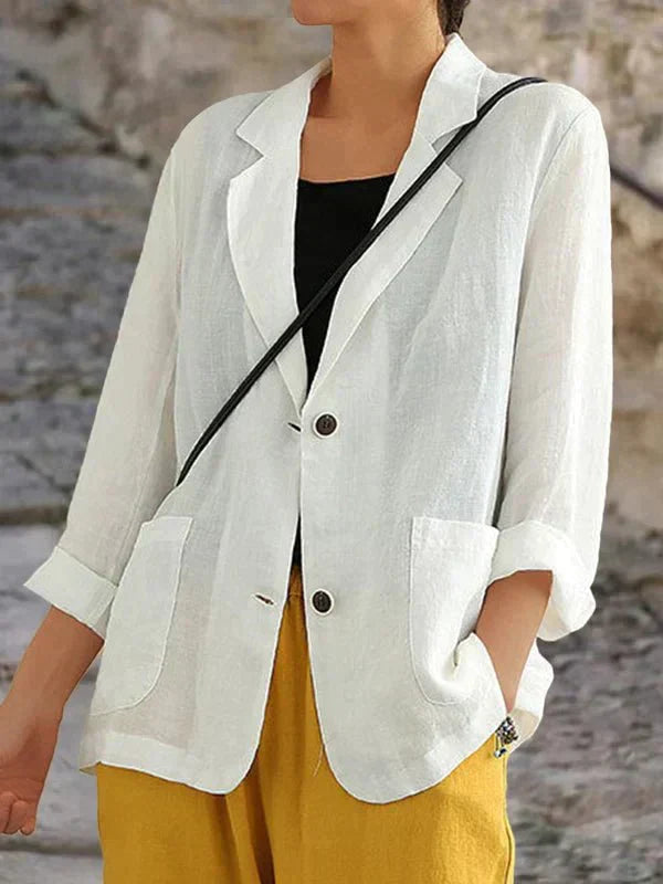 Carmen Dame Linned Blazer – Let og elegant blazer til hverdag og kontor