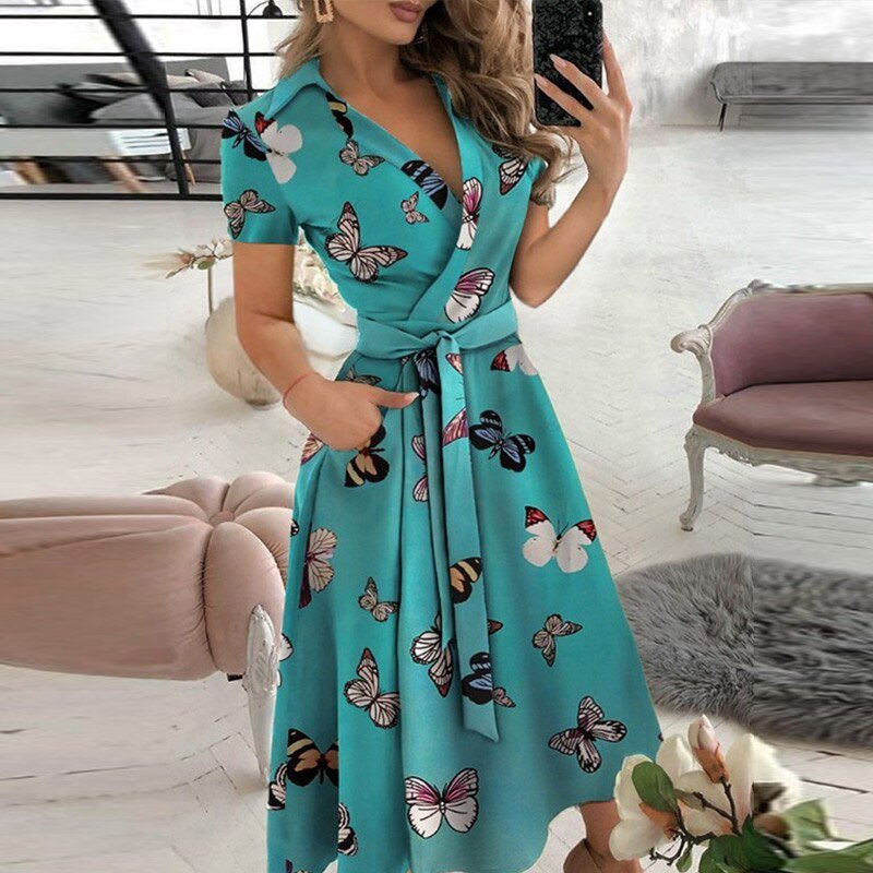 Ella Elegant Damekjole – Bomuldskjole med talje og klassisk, tidløst design